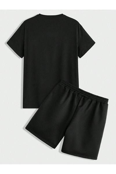 LUNAVISTA Bear Print Short Sleeve T-Shirt and Shorts