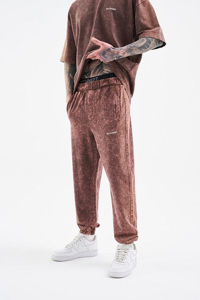 Machinist Men's Relaxed Washed Oak Coffee Spotted Sweatpants