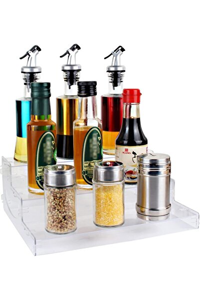Generic Pantry Organization and Storage Clear Plastics Spice Rack Organizer for Cabinet & Countertop 10.5"