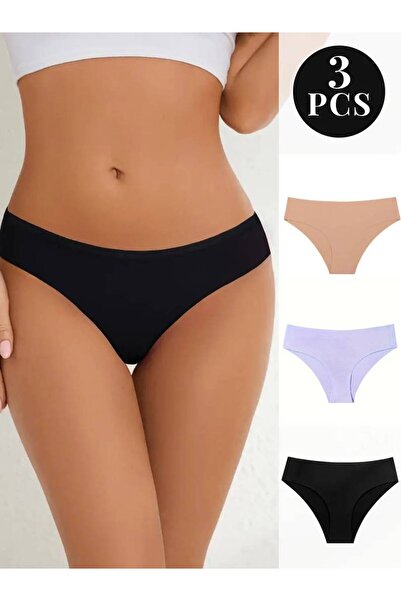 Ersoy Kadın Uzun Büyük Beden Jupon Etek altı lazer kesim iz yapmaz külot 3 adet