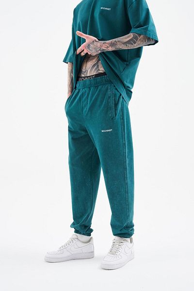 Machinist Men's Relaxed Washed Oil Green Cloudy Sweatpants