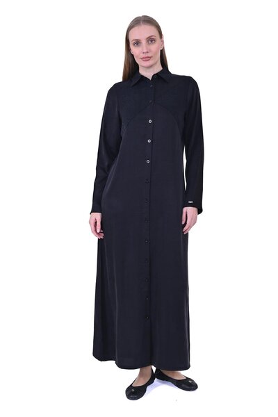 Invee Snake Pattern Lyocell Long Shirt Black