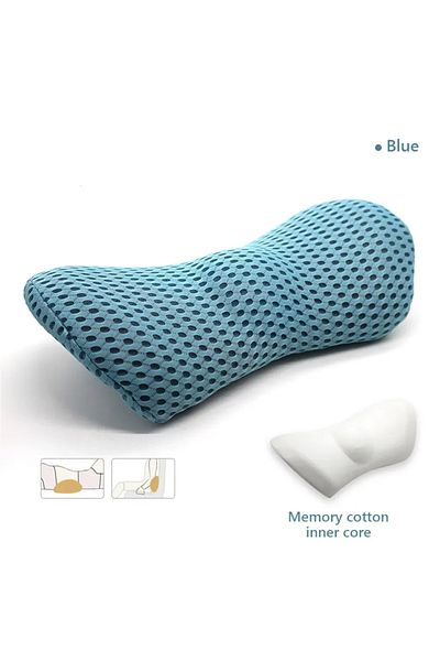 Choice 32x24x13cm blue Breathable Memory Cushion Interior Accessories Bed Sleeping Pillow Car Seat Waist Pi
