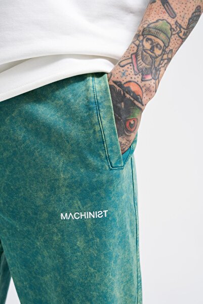 Machinist Ανδρικό πολυτελές βασικό πλενόμενο παντελόνι Jogger Oıl Green Spotted