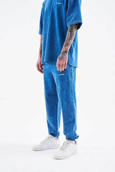 Machinist Men's Relaxed Washed Indigo Spotted Sweatpants