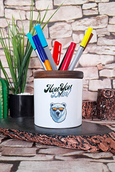 qoeuyl boutique Cum e? Suport pentru stilou din ceramică imprimat distractiv ...