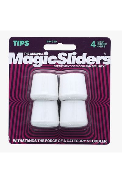 Magic Sliders 4-Piece Durable Furniture Leg Rubber Tips White