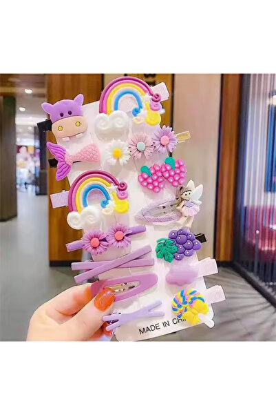 Vivaverse Colorful Girls' Baby Mixed Summer Colors 14 Pieces Children's Buckle