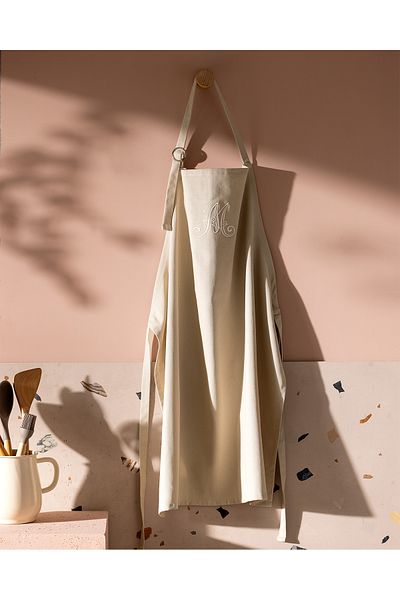Madame Coco Cally 100% Cotton Kitchen Apron - Beige
