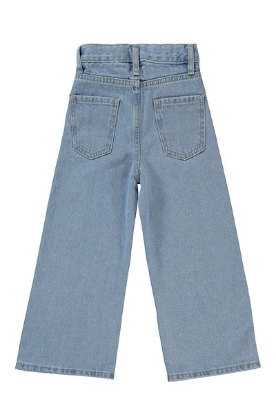 ASL GOLF CLUB Pantaloni din denim albastru gheață brodat cu stea pentru fete 6-15 ani