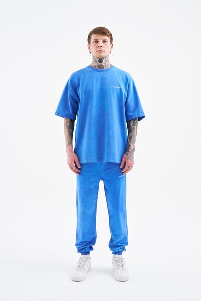 Machinist Ανδρικό παντελόνι αθλητικό με απαλό μπλε σχέδιο με κηλίδες, που πλένεται εύκολα