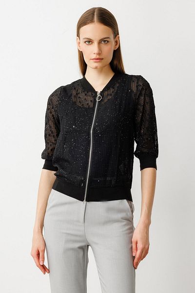 ON Ribbed Transparent Cardigan