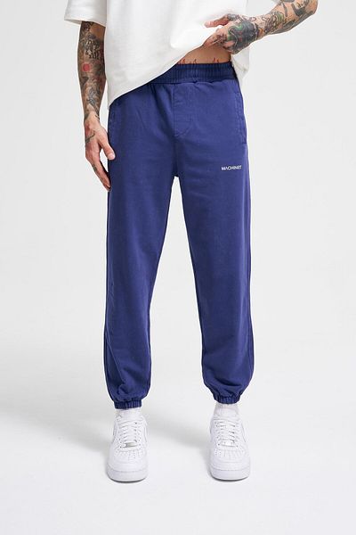 Machinist Men's Luxury Basic Washed Jogger Sweatpants Midnight Blue Cloudy