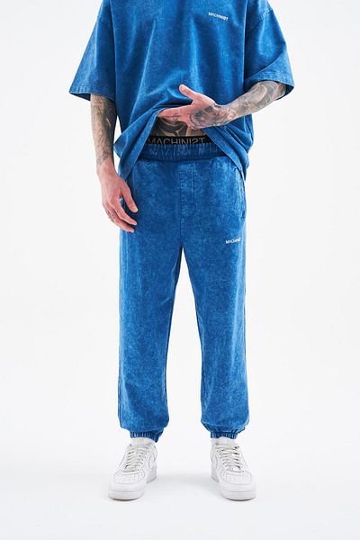 Machinist Men's Relaxed Washed Indigo Spotted Sweatpants