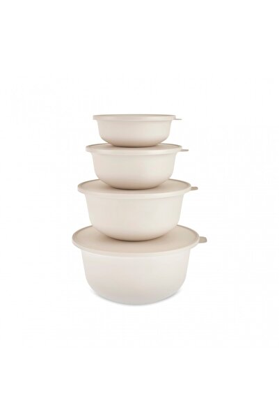 Karaca Forbs 4-teiliges 2 in 1 Aufbewahrungsbehälter-Set, Creme