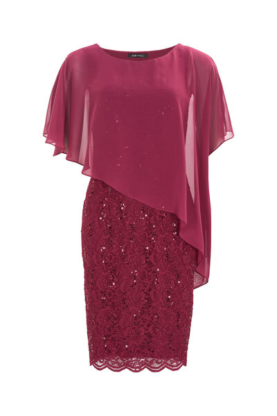 Swing Women's cocktail dress red SWING-77760410 412 DUNKELLILA