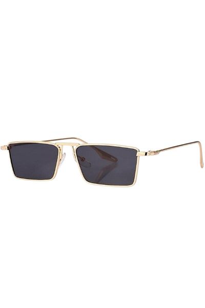 Merand Rectangular Framed Gold Detailed Sunglasses – Uv400 Protection