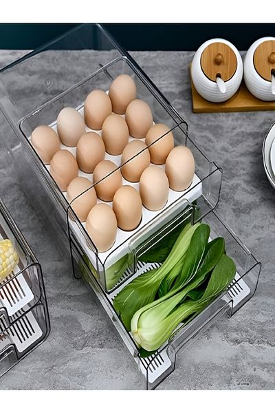 Felli Plastic Rectangular Fridge Organizer Drawer