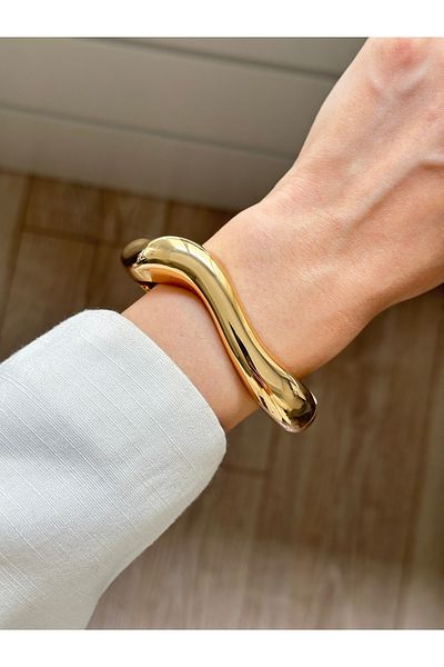 YOUES JEWELRY Thick Handcuff Bracelet Adjustable Wristband Unisex Gold Women's Handcuffs