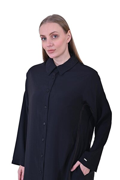 Invee Crescent Long Shirt Cap Black