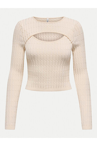 ONLY Pulover bej pentru femei ONLY-15339582 BIRCH