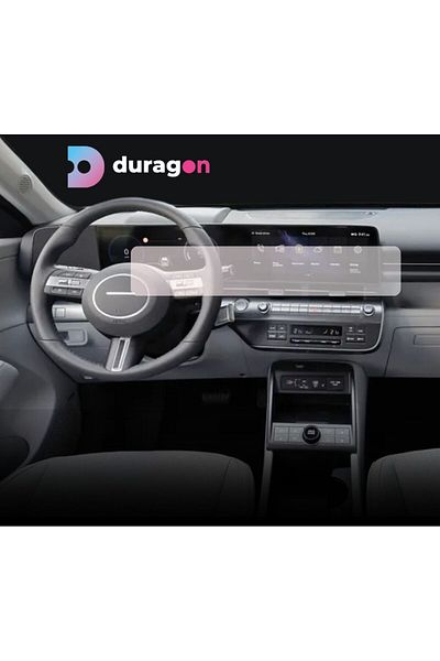 Hyundai Duragon navigation and dashboard clock protection film, for Hyundai Kona Electric 2023+, kit