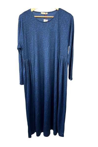 Damla Rochie de damă, albastru bleumarin, cu decolteu, cu mâneci lungi