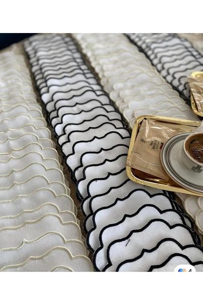 İNCİ ÇEYİZ 6 bucăți țesătură de in, potrivite pentru broderie cu o singură înfășurare, șervețel și coaster pentru cocktail lateral de cafea.