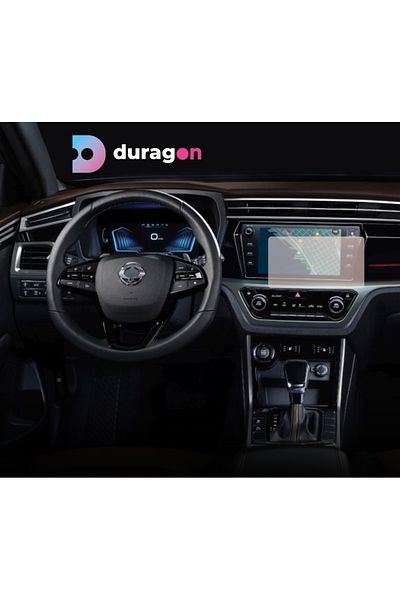 Ssangyong Kyron Duragon navigation display protection film, for Ssangyong Korando 2019+, matte, installation kit