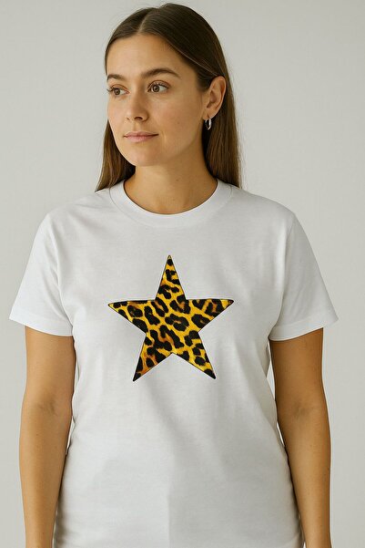 ELZE MODA تي شيرت بجودة عالية بطبعة الفهد مقاس كبير