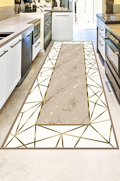 elyar Mutfak Halısı Desenli Dijital Baskı Yıkanabilir Kaymaz Taban Ince Salon...