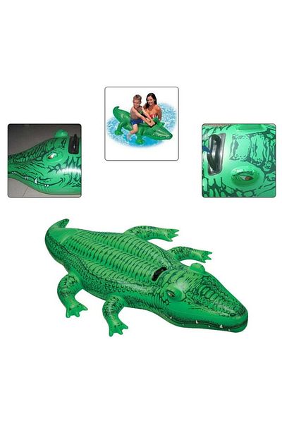 fulina Fashion Summer Accessories for Beach Party,Seat Ride Swimming Ring Crocodile Inflatable Alligator