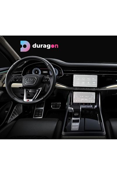 UNIVERSAL CAR Navigation and AC Display Protection Film, Duragon, Audi Q7 2019-2024, Matte silicone, Installation kit