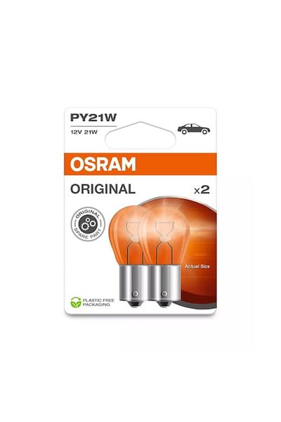 Osram Set 2 Becuri PY21W Osram Original Blister Galbene Pentru Semnalizare