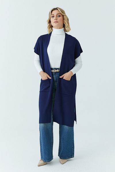 ModaPlaza Women's Long Pocket Vest 12779