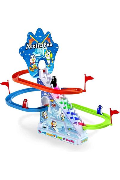 Rally Toy Box Penguin Racing Track with Lights and Sounds