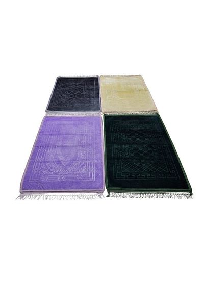 smart home Set of 4 luxurious prayer rugs lined with soft microfiber fabric with a silky touch - size 120 x 80 cm