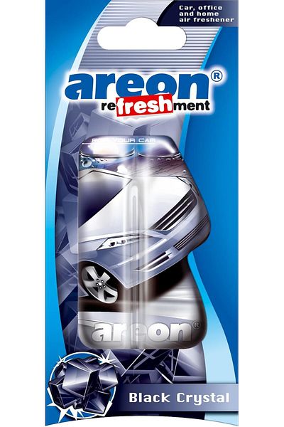 Areon Refreshment Liquid, 8.5ml Scent Car Hanging Freshener, Fresh Air-Black Crystal (LC08) Pack of