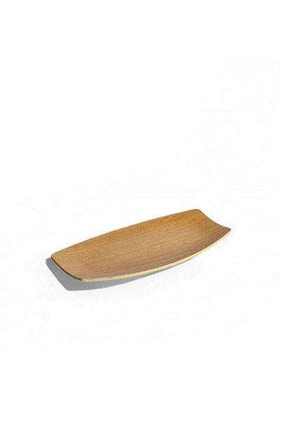 Trust Pro Oval Natural Ash Wood Veneer Serving Tray Light Brown 26X13CM