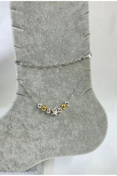 stainless steell Silver Color Dorica Star Model Singapore and Sf Chain Steel Anklet