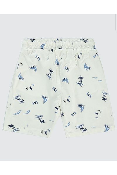 ASL GOLF CLUB Boy's Sailing Patterned Summer White Bermuda Shorts 3-14 Years