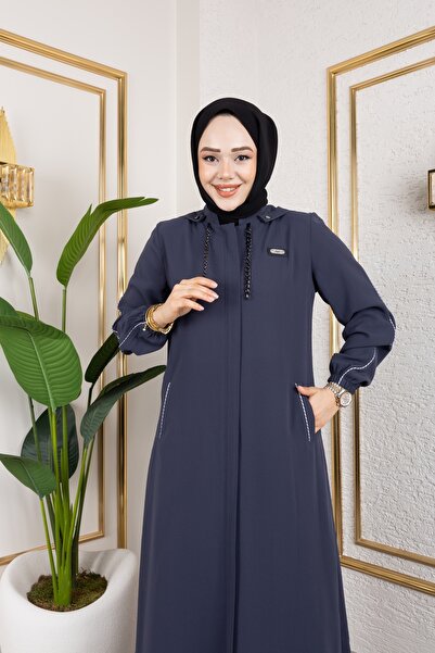 Nevayla Moda Λεπτομερές μεταλλικό αξεσουάρ με ρίγες Ferace / Anthracite - F0144