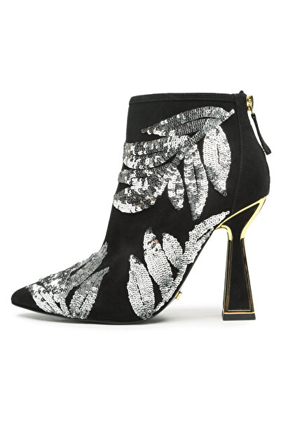 KAT MACONIE Ghete damă negre KAT MACONIE-LUCIE 105MM TOC CLEPRISĂ NEGRU / ARG...