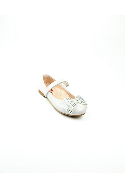 Minican 10009 White Patent Leather Girl's Ballerinas
