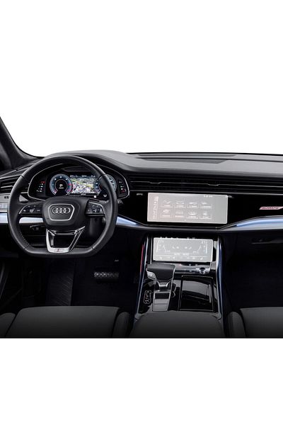 UNIVERSAL CAR Navigation Protection Film Audi Q8 2018-2023, Duragon, Matte silicone, installation kit