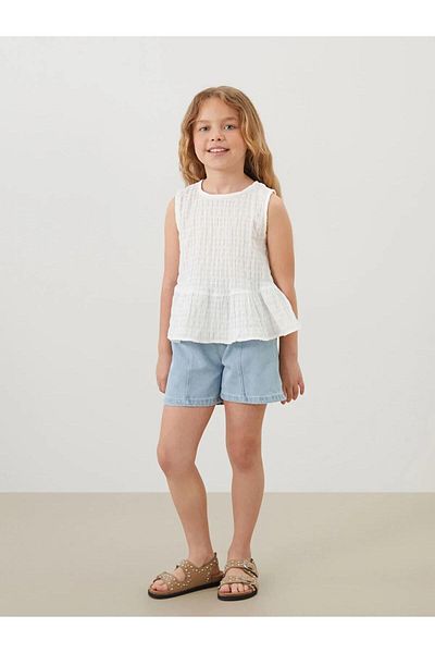 LC Waikiki LCW Παιδική μπλούζα για κορίτσια με κουμπί στην πλάτη (S5)