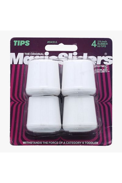 Magic Sliders أطراف مطاطية لأرجل الأثاث مكونة من 4 قطع باللون الأبيض