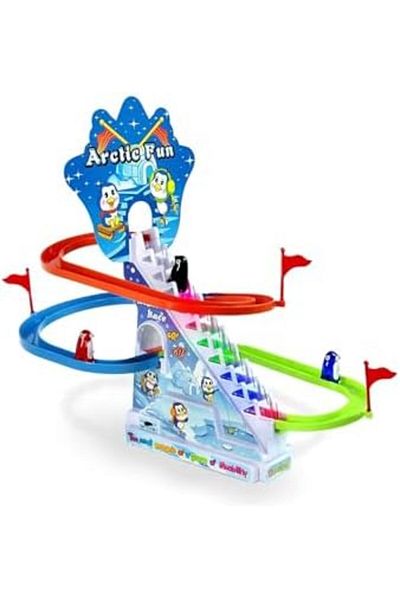 Rally Toy Box Penguin Racing Track with Lights and Sounds
