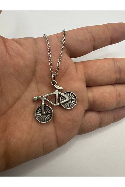 Herşey Nota Pedal Rhythm – Unisex Necklace with Bicycle Figure (60 cm Chain)