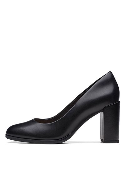 CLARKS Pantofi cu toc pentru femei negri CLARKS-FREVA85 COURT BLACK LEATHER 26170968